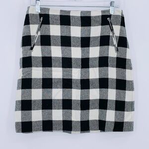 Talbots Buffalo Check Plaid Wool Blend Mini Skirt
